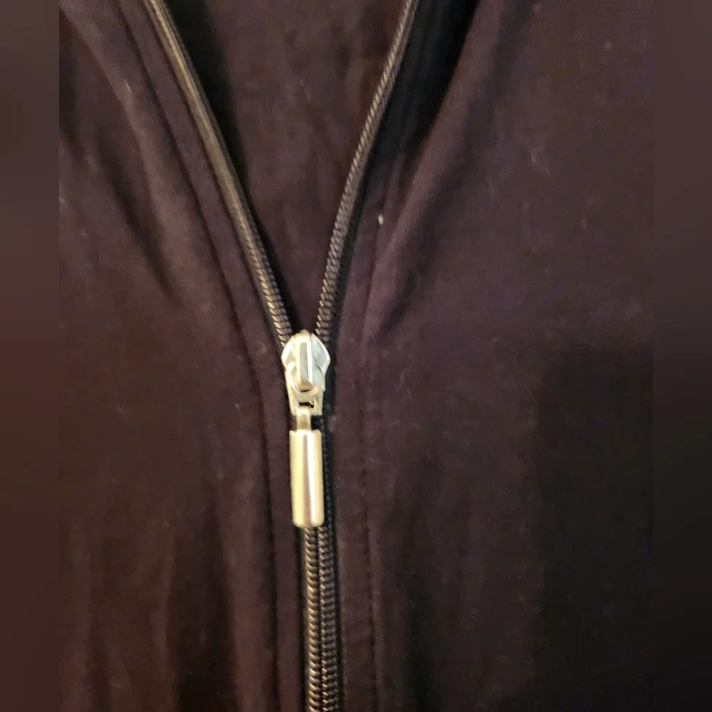 D&Co. Beach Black Zip Up Coverup, Tunic, Hoodie, Sz L, EUC Pockets Pool Summer
